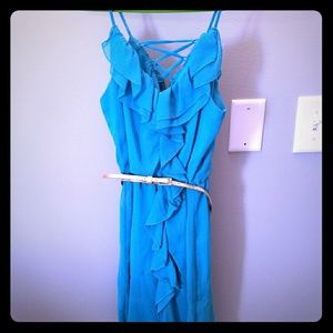 Turquoise blue mini dress
